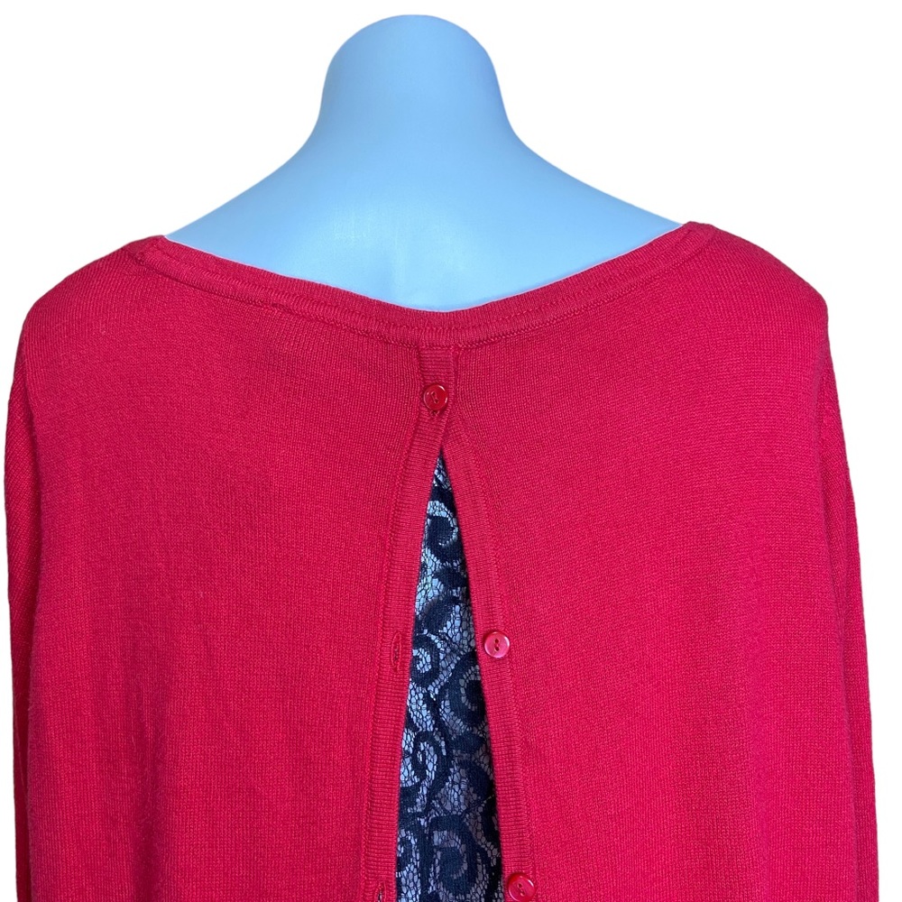 TORRID Lace Hem Pullover Sweater Split Button Bac… - image 10